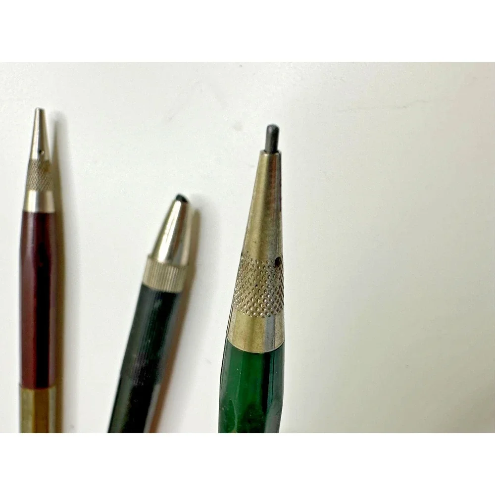 Vtg Autopoint Faber Mechanical Pencils Bell Systems Green Double End Drafting